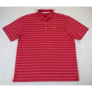 Masters Tech Corral Red White Striped Golf Polo Shirt Short Sleeve Mens XXL